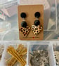 Grrr! Leopard Skin-Patterned Heart Earrings - Image 3
