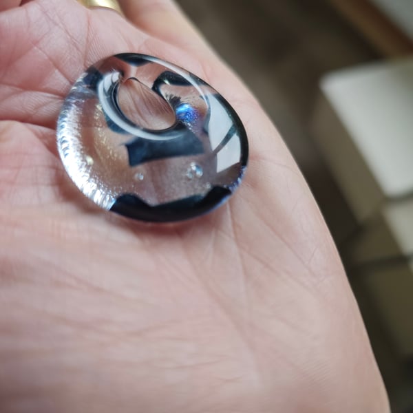 Fused Glass Teardrop Pendant - Medium