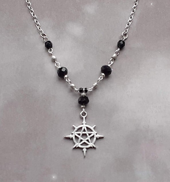Black Chaos Pentagram Necklace 
