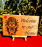 Welcome to our home. Wooden sign