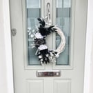 Black and white wreath for front door, black and white decor, wreaths for front 