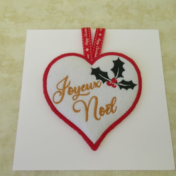 Joyeux Noel Hanging Decoration Keepsake Card