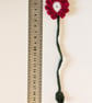 Handmade crochet flower bookmark - blue - Image 2
