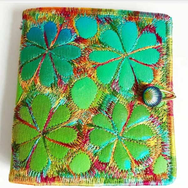 Sewing Needle Case with Free Machine Embroidery Folksy