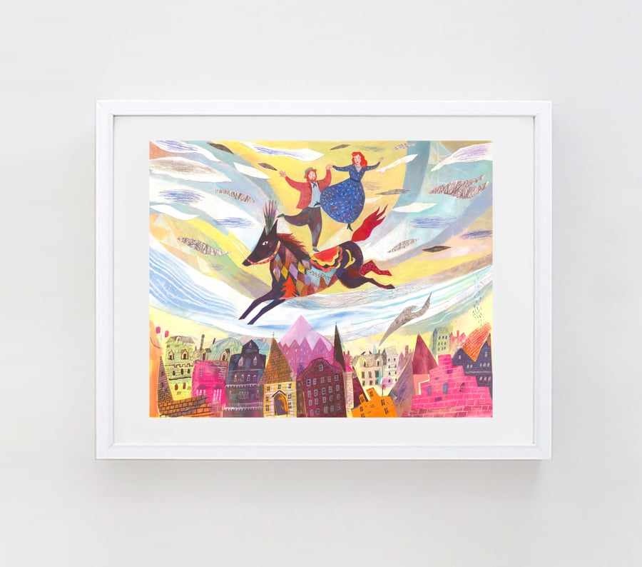 SALE ITEM! Riding the horse of life 16.54 in  x 11.69 (A3 Print)