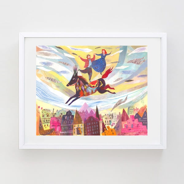 SALE ITEM! Riding the horse of life 16.54 in  x 11.69 (A3 Print)