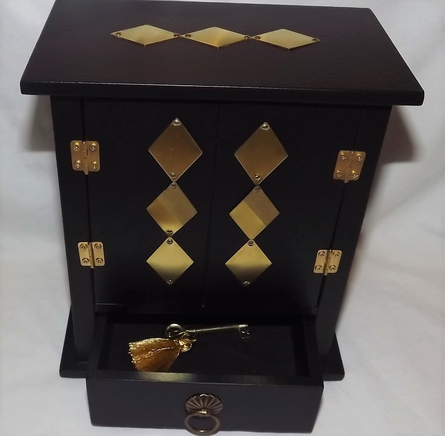 LOCKABLE HANDMADE ARMOIRE for PERFUMES or JEWELLERY Storage. 