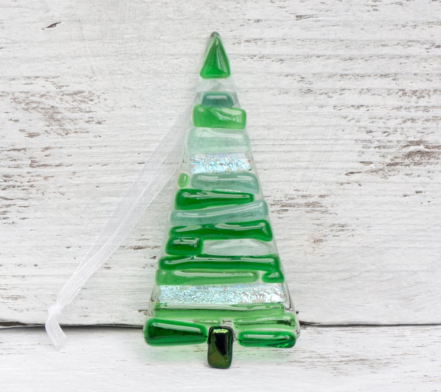 Fused Glass Christmas Tree - Green