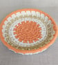 Orange Trinket Bowl Cotton & Sisal Macrame Coiled Basket 14.5cm