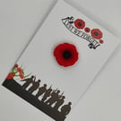 Red Poppy brooch. Remembrance Day Brooch. Lest we forget. Poppy flower pin. Popp