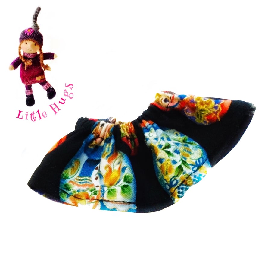 Reserved for Kat Russian Doll Print Skirt to fit the Little Hug Dolls 