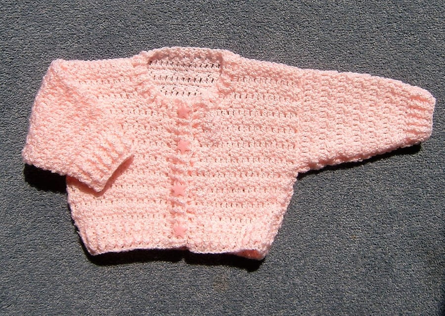 Baby Girls' crochet cardigan 20" chest (ref 080)