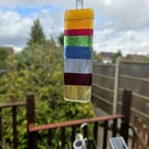Rainbow fused glass suncatcher, bright colourful gift, fused glass art