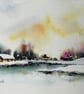 Frozen River, Original Watercolour Painting. - Image 1
