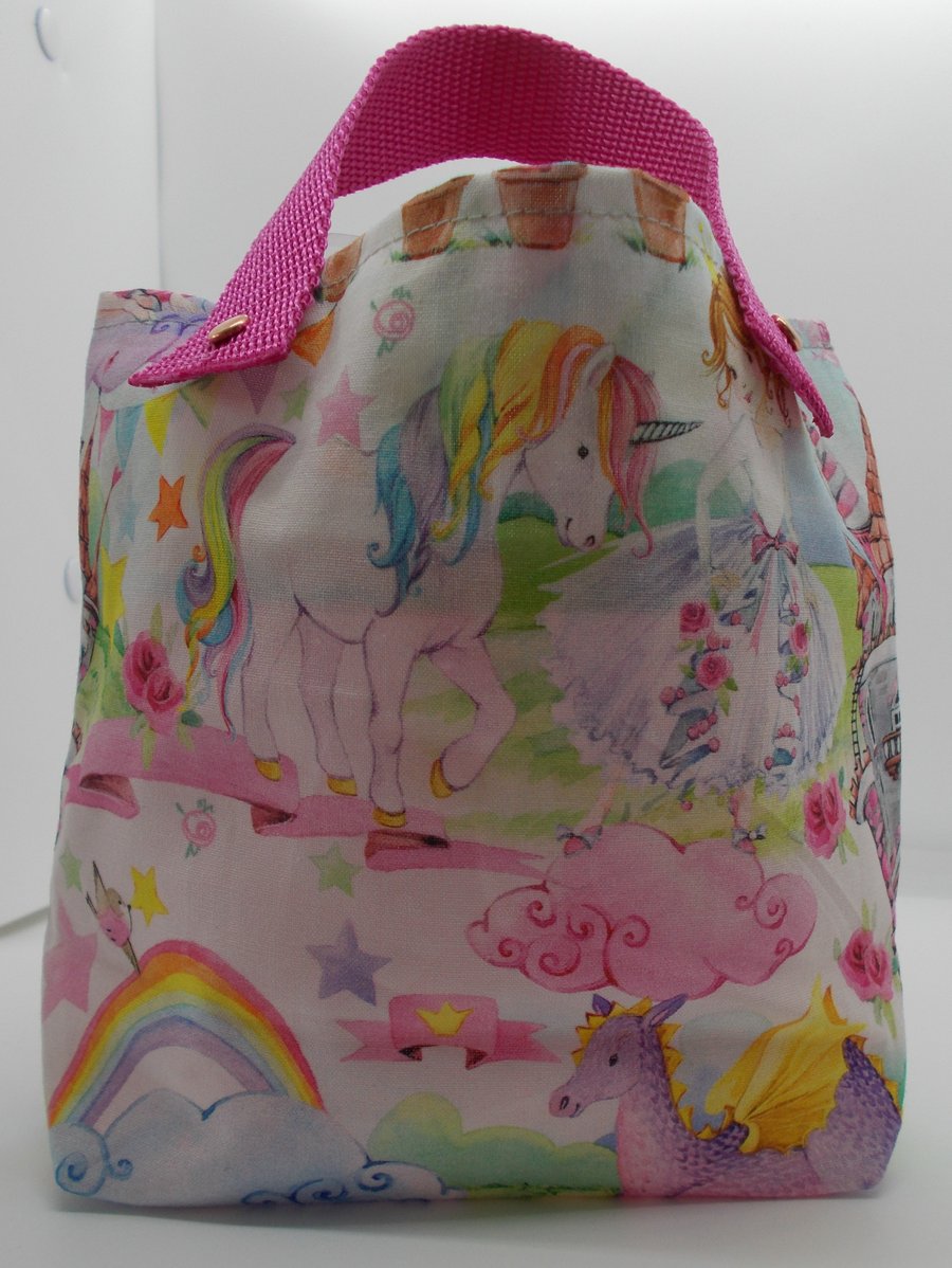 Childs Tote Bag - Castles and unicorn