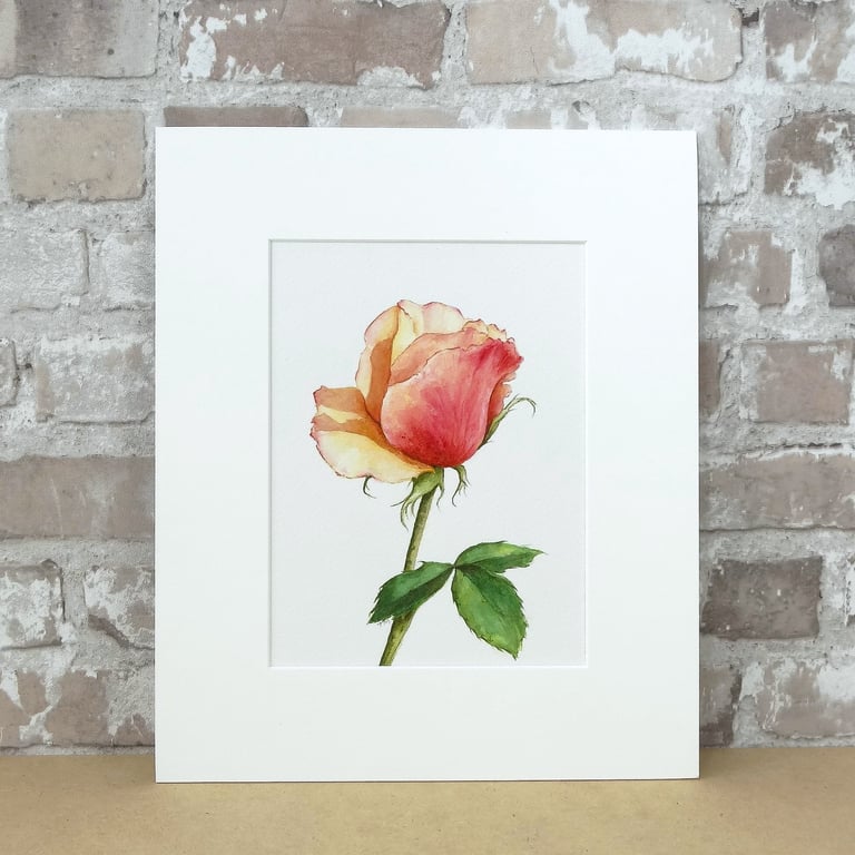  Original Painting Watercolour Rose Floral Art Painting 