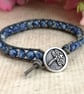 Sodalite and leather bracelet with dragonfly button - Image 8