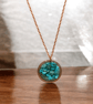 Turquoise Blue Magnesite Copper Geode Pendant - Crown Chakra Healing - Image 4