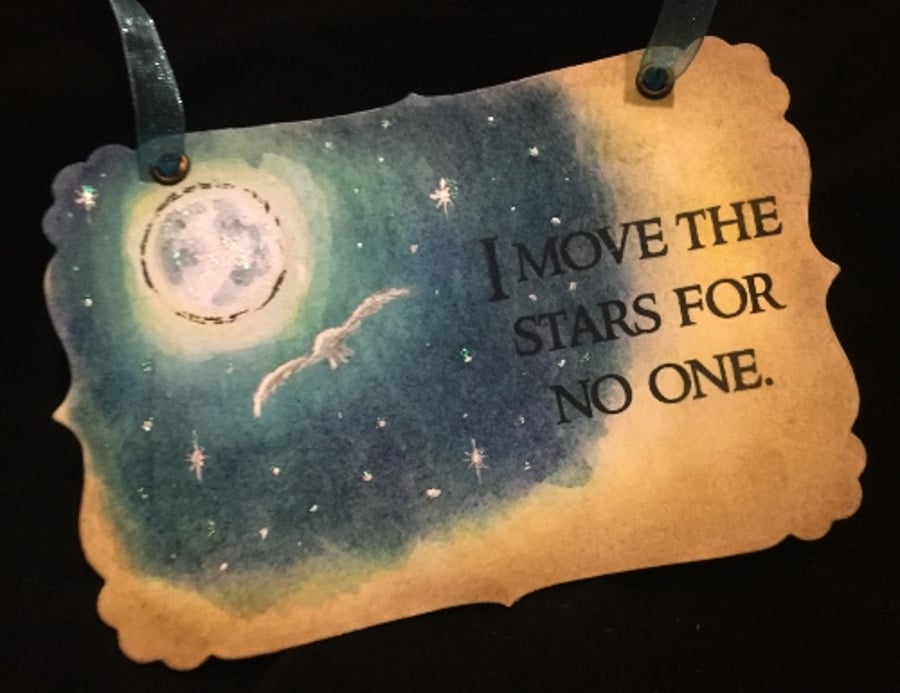 I MOVE THE STARS FOR NO ONE - Vintage The Labyrinth Sign - Decor - David Bowie