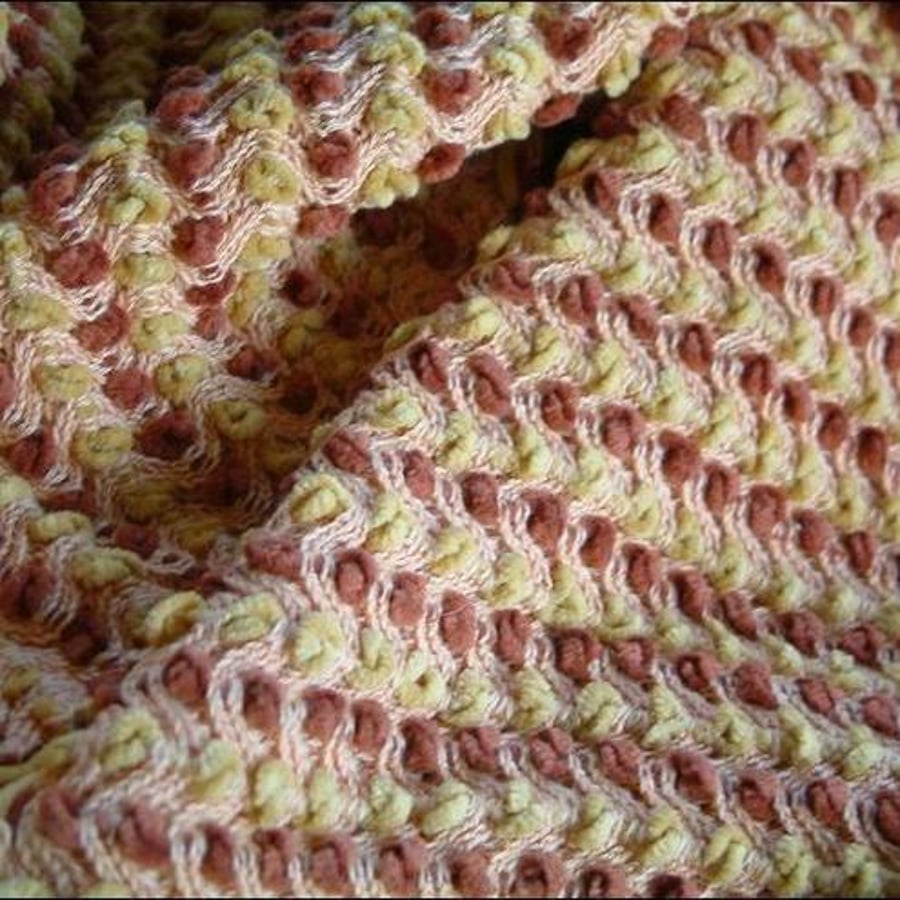 'Chestnut' Soft Cotton and Chenille Knit-Woven Scarf