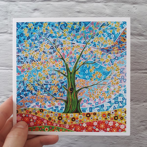 Tree of Life Birthday or Easter Art Card for Mum or Wife