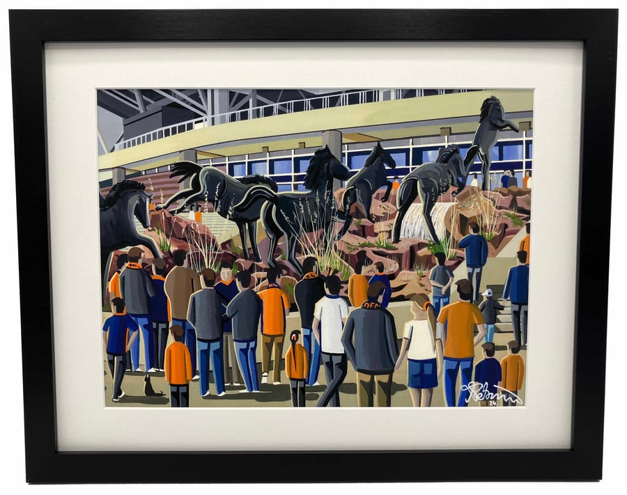 Denver NFL, High Quality Framed American Football Memorabilia Giclee Art Print.