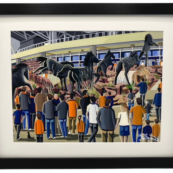 Denver NFL, High Quality Framed American Football Memorabilia Giclee Art Print.