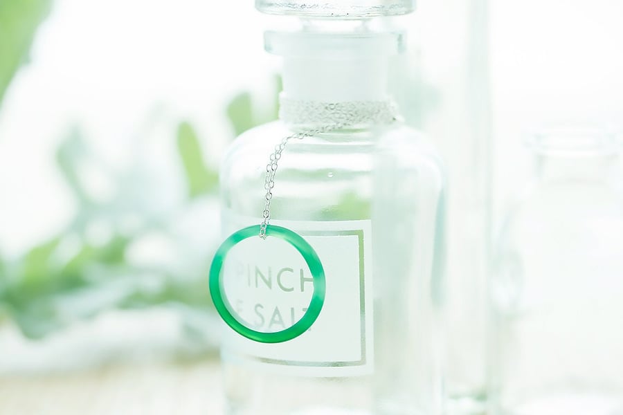 Minimalist Necklace Jade Green Gift for Her Ring Necklace Jade Necklace Boho Nec