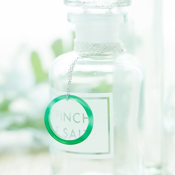 Minimalist Necklace Jade Green Gift for Her Ring Necklace Jade Necklace Boho Nec