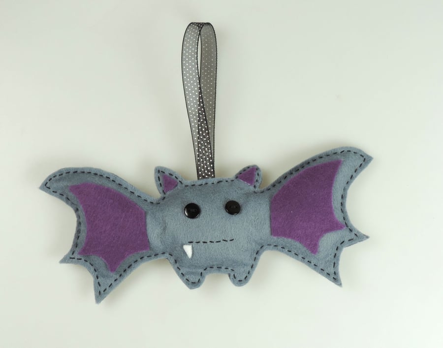 Large Handmade Felt Halloween Bat, Hanging Decoration