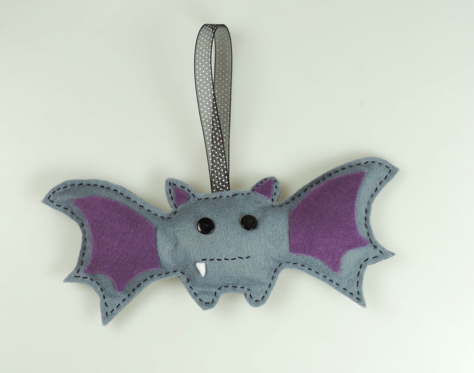 Large Handmade Felt Halloween Bat, Hanging Decoration, Twig Tree Decoration