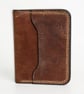 Cognac Tan Full Grain Leather Mini Wallet Compact Bifold Small Wallet UK - Image 5
