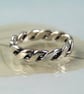Celtic Silver Ring Twisted 2mm Wire - Chunky Mens Ring - Thumb Ring - Hammered - Image 5