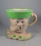 Small Ceramic Green Garden Home Plant Flower Herb Pot Mug Planter Container. - Image 1