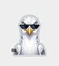 Funny Die Cut Vinyl Sticker - Seagull With Pixel Glasses 