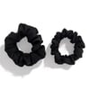 Set of 2 - Black Satin Scrunchies - Regular & Large