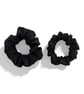 Set of 2 - Black Satin Scrunchies - Regular & Large