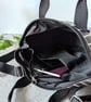 Backpack - Red and Grey Pinstripe Oilcloth Compact Backpack - Image 7