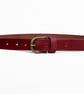 Burgundy Red Full Grain Leather Belt Brass Buckle Womens Belt 25mm 1 Inch - Image 3