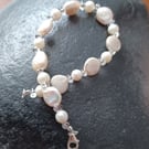 Pearl coin bracelet