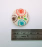 Colourful abstract swirls wood buttons, set of 6, 2.5cm diameter - Image 2