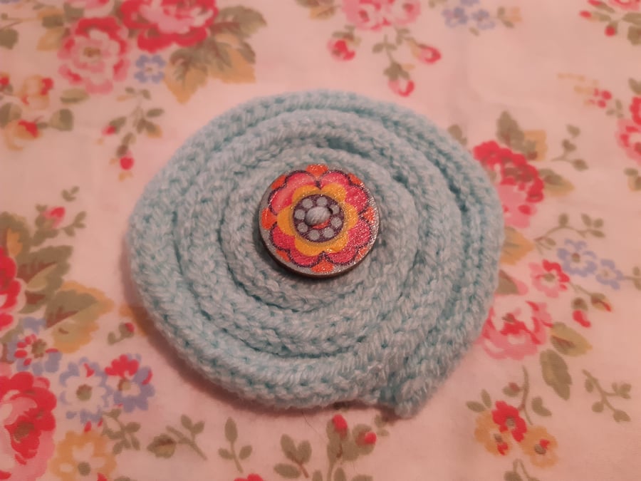 Turquoise Spiral Brooch