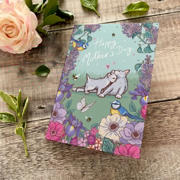 Happy Mother's Day, Cat and Kitten - Large, A5 sized Card