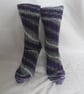 Hand-cranked Knitted Ribbed Wool Socks Size 4 to 5