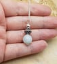 Small minimalist Aquamarine pendant necklace. March Birthstone - Image 3