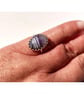 Sterling Silver Adjustable Ring Chevron Amethyst Oval Gemstone Jewellery Gift - Image 3