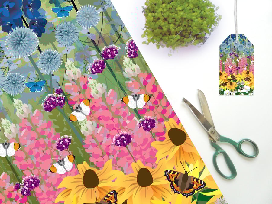 Cottage Garden & Butterflies Gift Wrapping paper