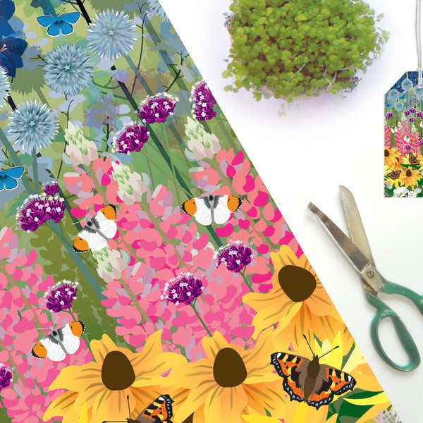 Cottage Garden & Butterflies Gift Wrapping paper