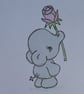 Elephant Holding A Rose Blank Card - Image 5