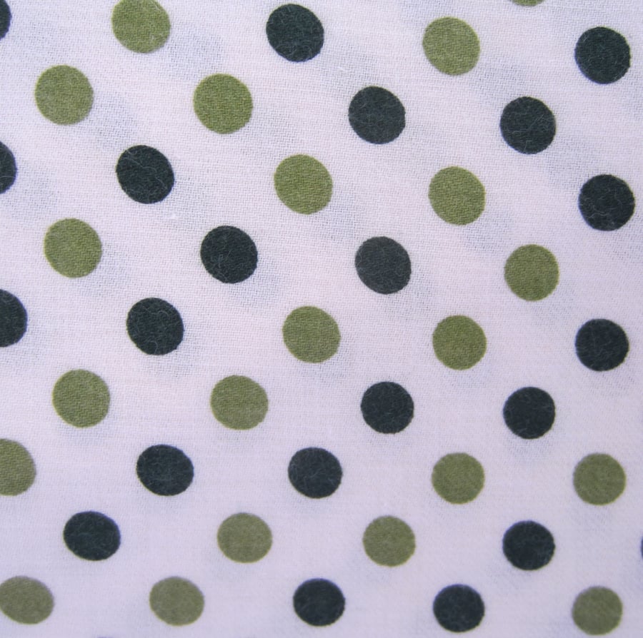 Unused Vintage Vyella Green and Cream Spotty Fabric - 5 Metres